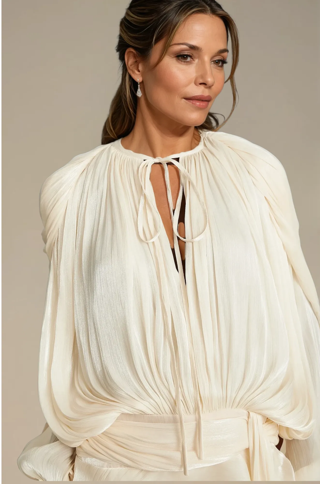 Eugénie - Fully-Pleated Ruffled Mini Dress for Woman