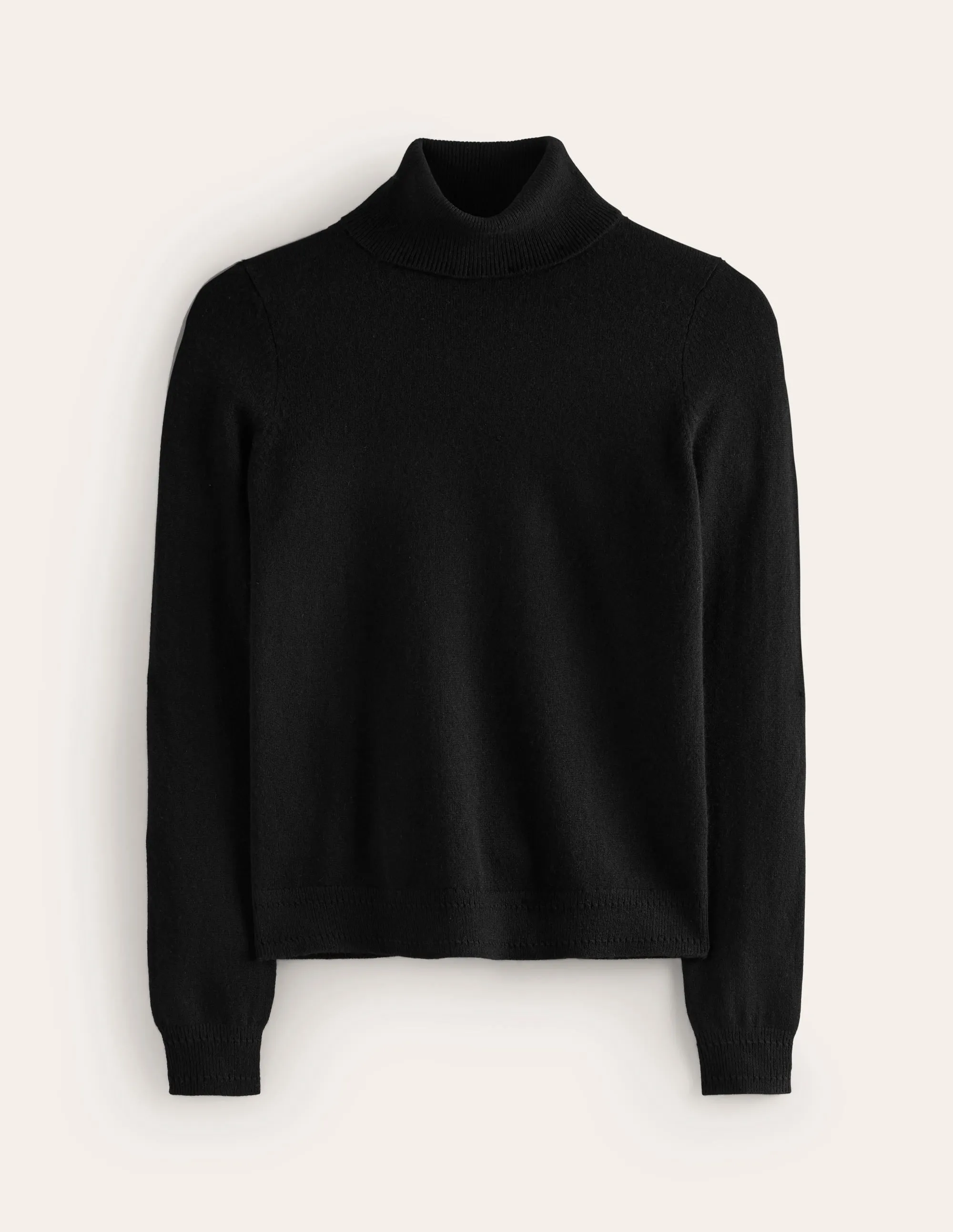 Eva Cashmere Roll Neck Jumper-Black