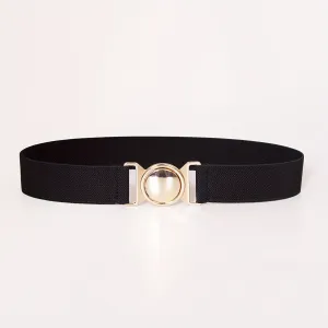 Fashionable Women's Belt 1 2 Inch Wide Round Buckle Ins Style Jeans Dress Belt