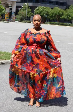 Fierce Color Splash Maxi Dress