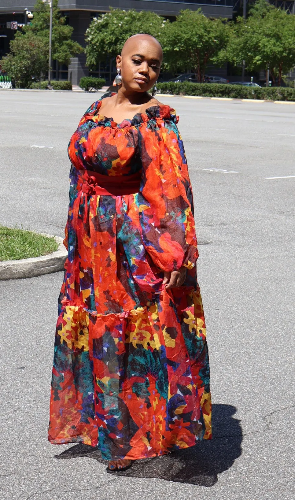 Fierce Color Splash Maxi Dress