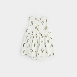 FIRSTS by Petit Lem Cactus Print Bodysuit Dress