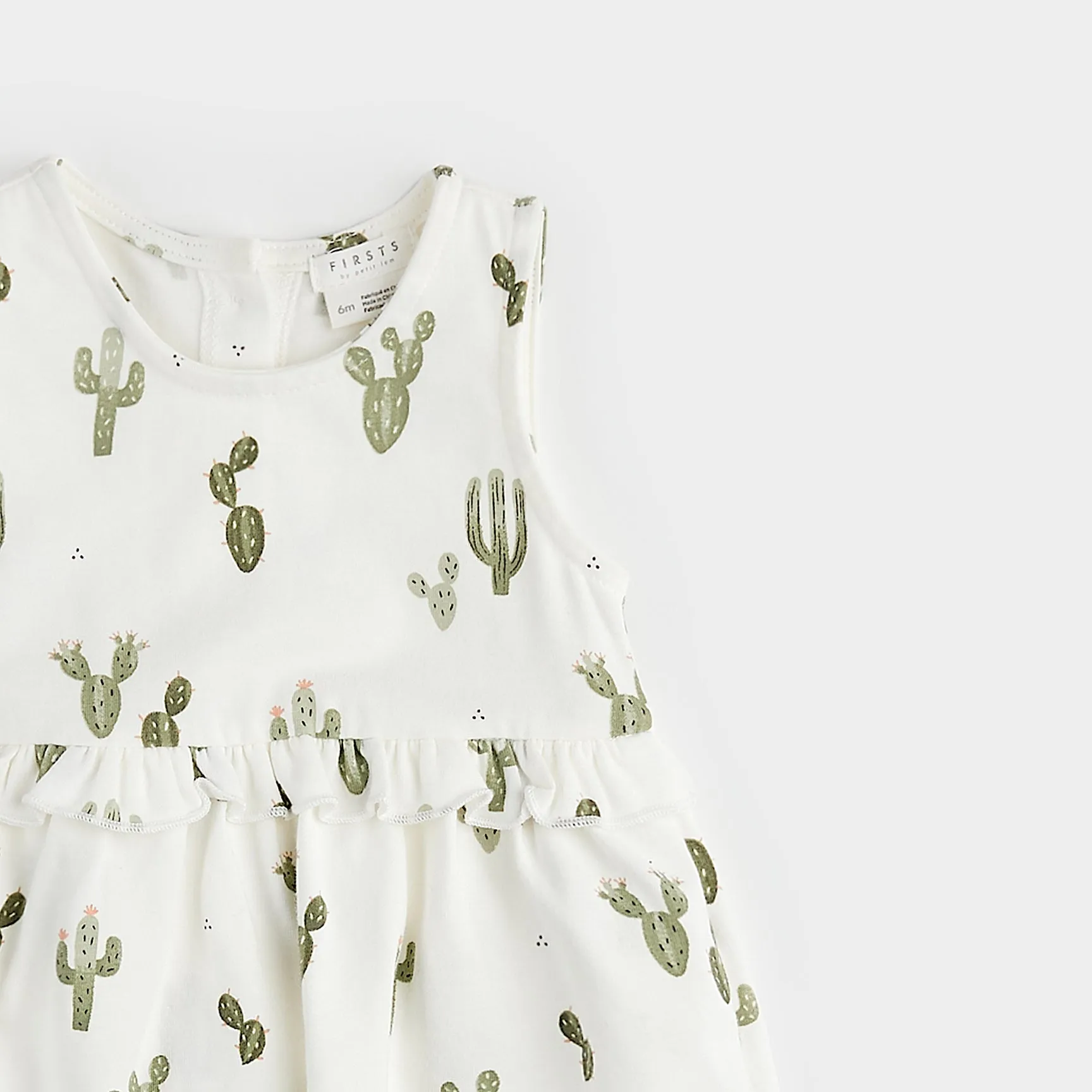 FIRSTS by Petit Lem Cactus Print Bodysuit Dress