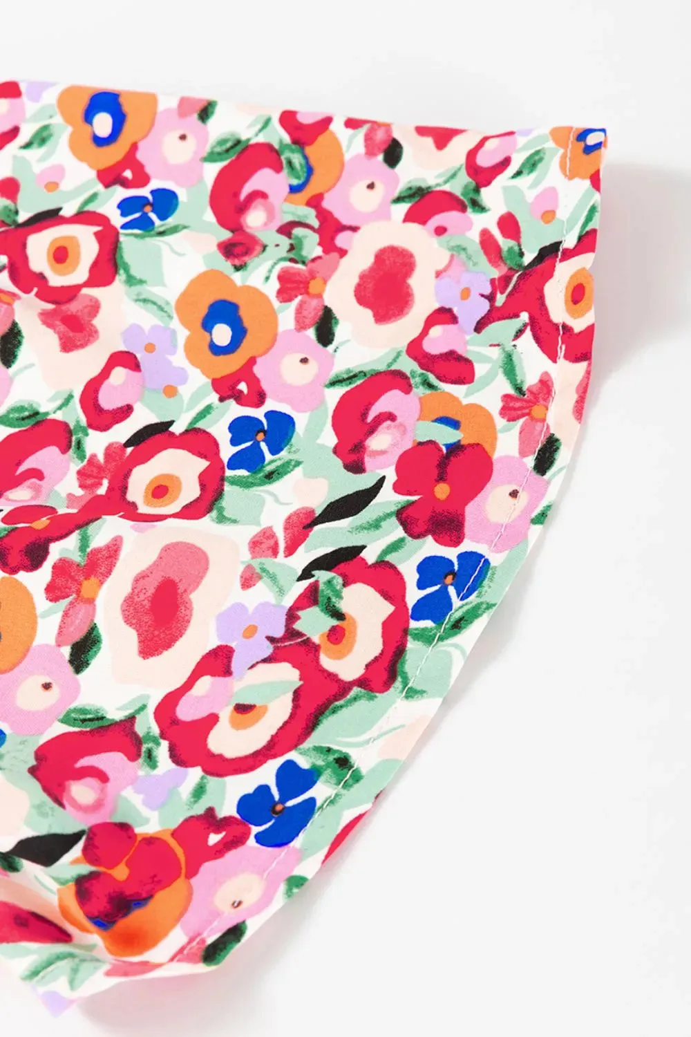Floral Half Sleeve Deep V Neck Cutout Back Maxi Dress