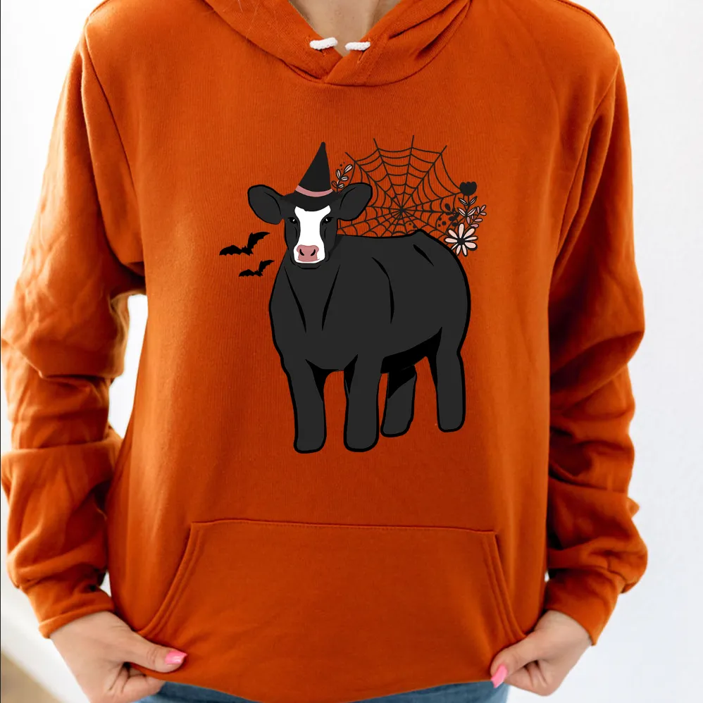 Floral Witch Cow Hoodie (S-3XL) Unisex - Multiple Colors!