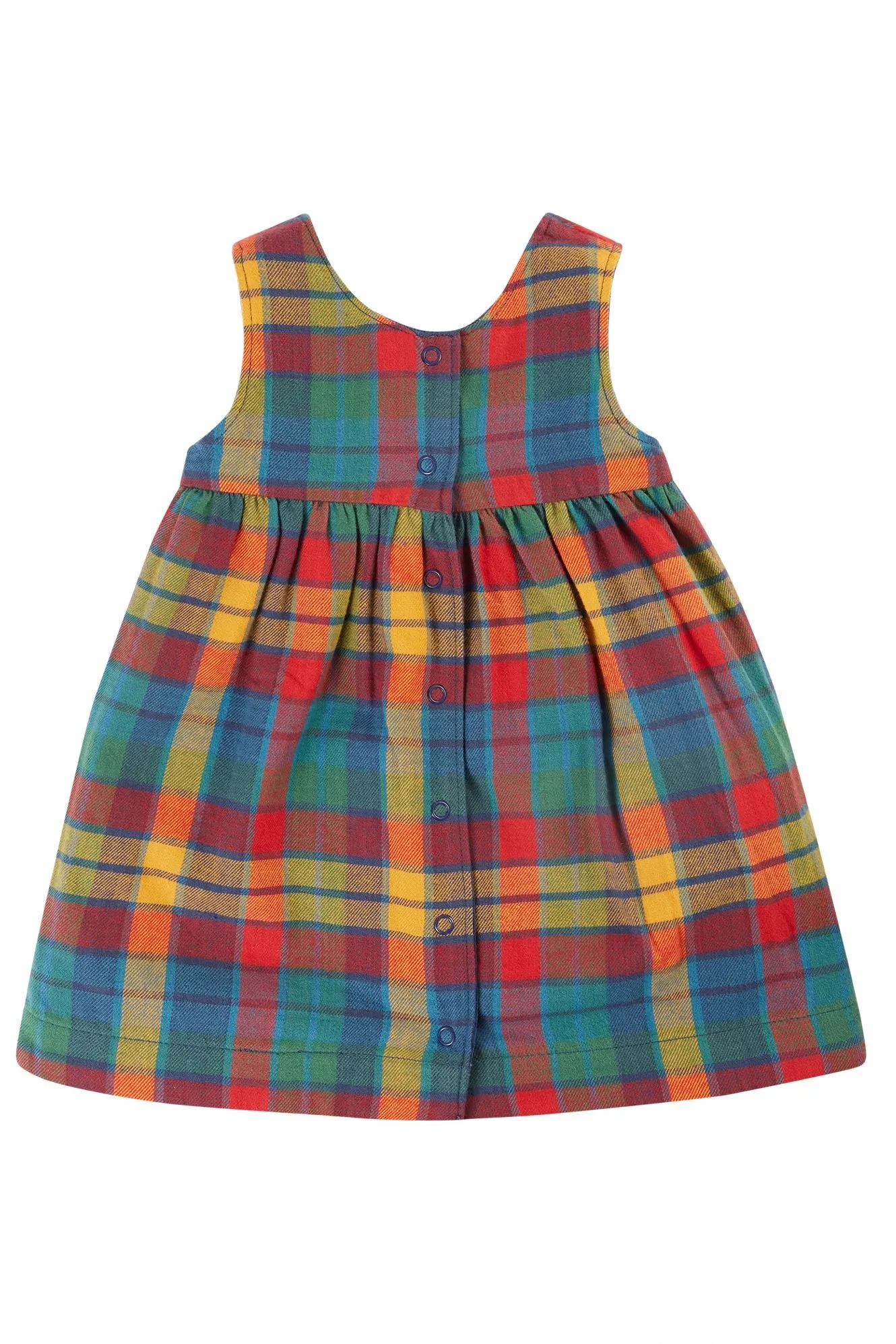 Frugi Inara Cord Reversible Infant Dress Navy Merry Check