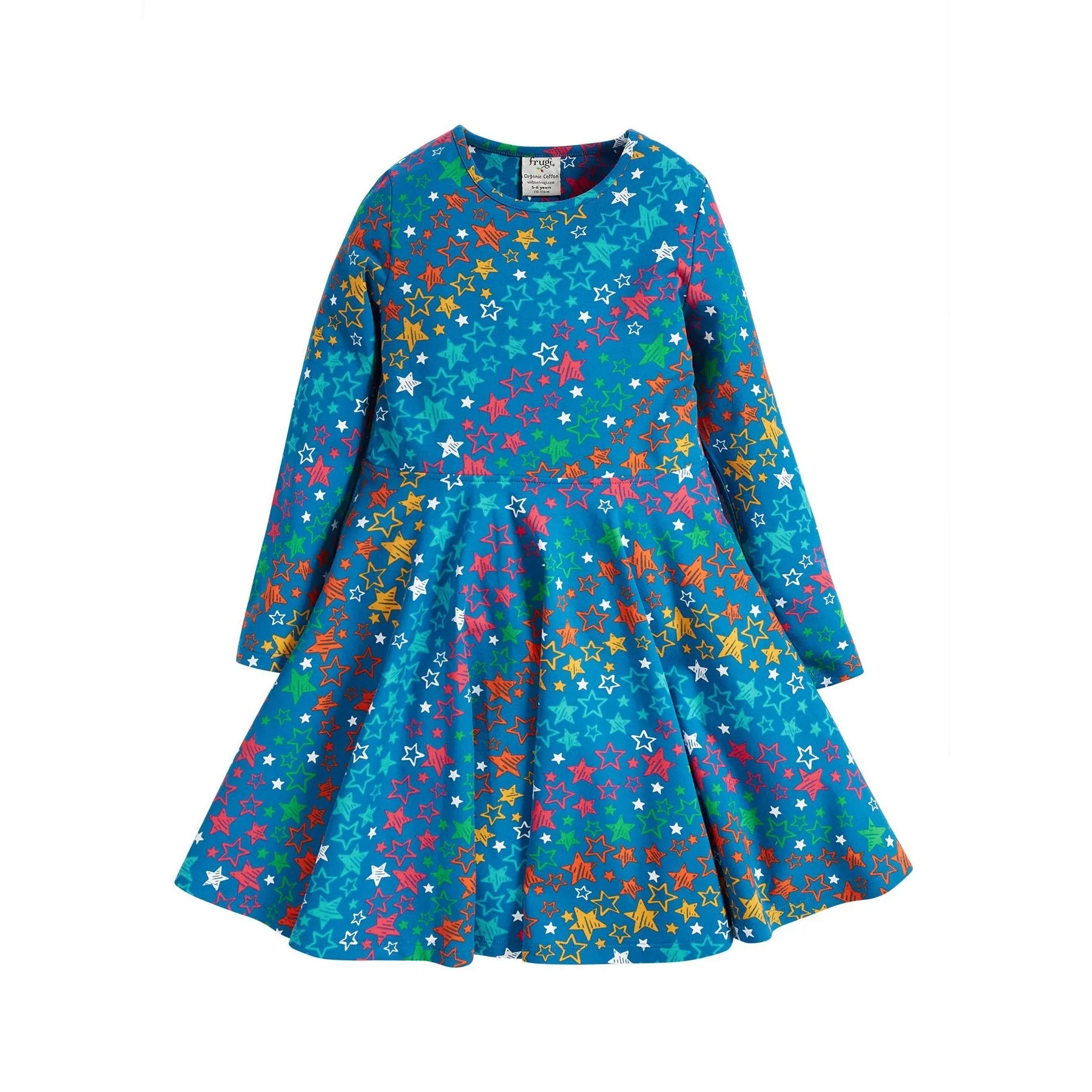 Frugi Sofia Skater Dress Rainbow Stars