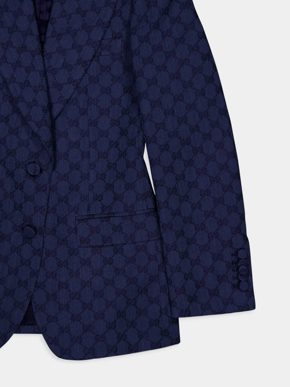 GG Logo-Jacquard Single-Breast Blazer