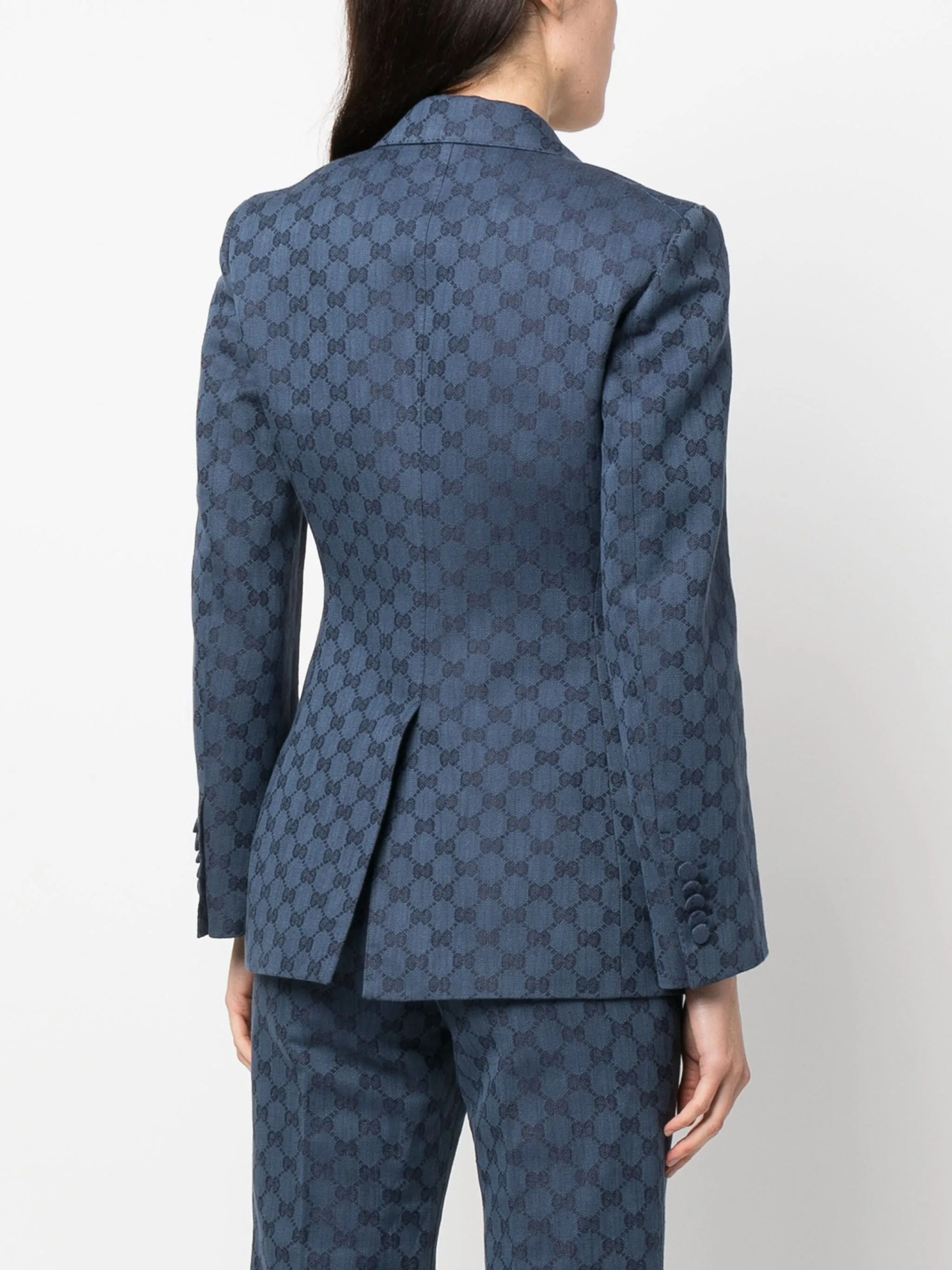 GG Logo-Jacquard Single-Breast Blazer