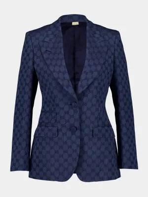 GG Logo-Jacquard Single-Breast Blazer