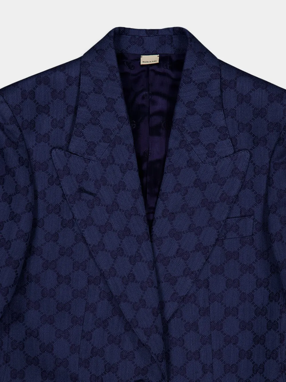 GG Logo-Jacquard Single-Breast Blazer