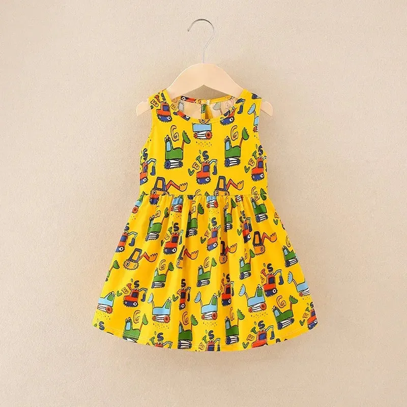 Girl Dresses Cotton Children clothing Summer Kids Clothes Dresses For Girls Party Princess Fashion Outfit cartoon Beach Dress