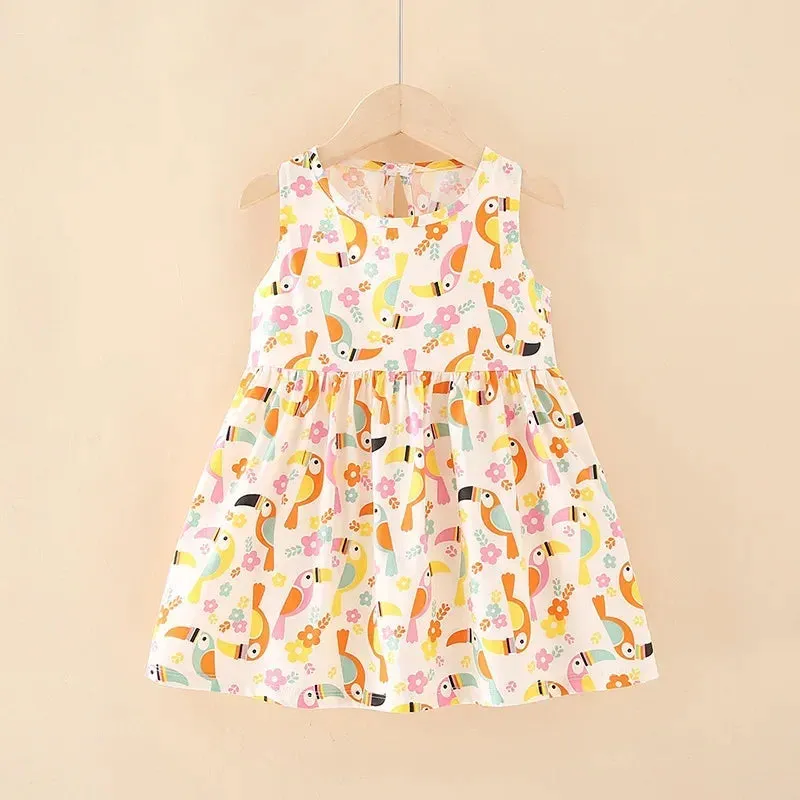 Girl Dresses Cotton Children clothing Summer Kids Clothes Dresses For Girls Party Princess Fashion Outfit cartoon Beach Dress