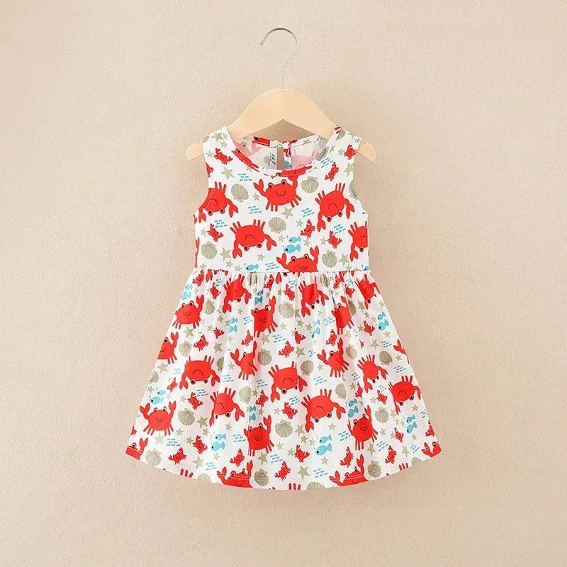 Girl Dresses Cotton Children clothing Summer Kids Clothes Dresses For Girls Party Princess Fashion Outfit cartoon Beach Dress