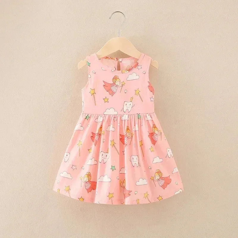 Girl Dresses Cotton Children clothing Summer Kids Clothes Dresses For Girls Party Princess Fashion Outfit cartoon Beach Dress