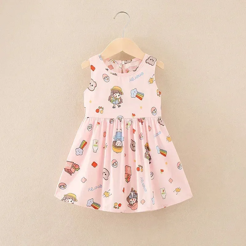 Girl Dresses Cotton Children clothing Summer Kids Clothes Dresses For Girls Party Princess Fashion Outfit cartoon Beach Dress