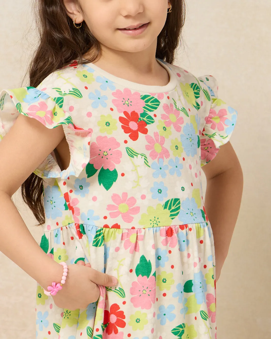 Girls Assorted Printed Floral Dress