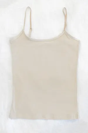 Girls: Basic Light Mocha Brown Layering Cami