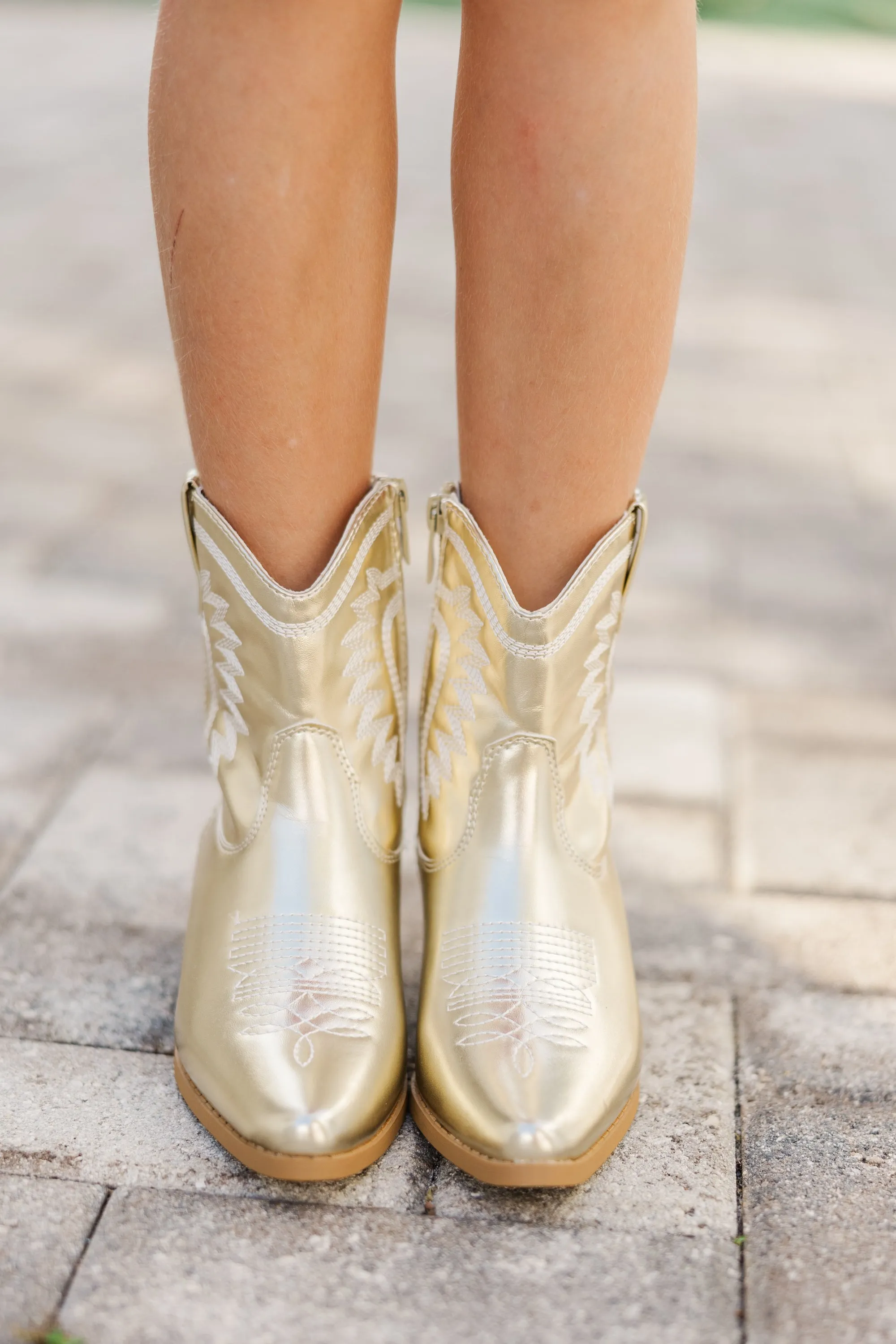 Girls: The Dahlia Gold Boots
