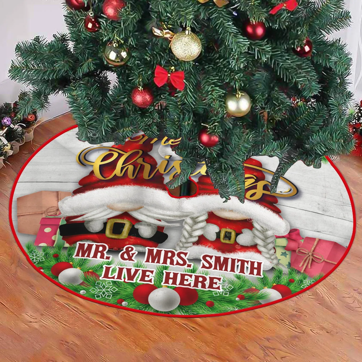 Gnome Christmas Tree Skirt - Custom Fuly33