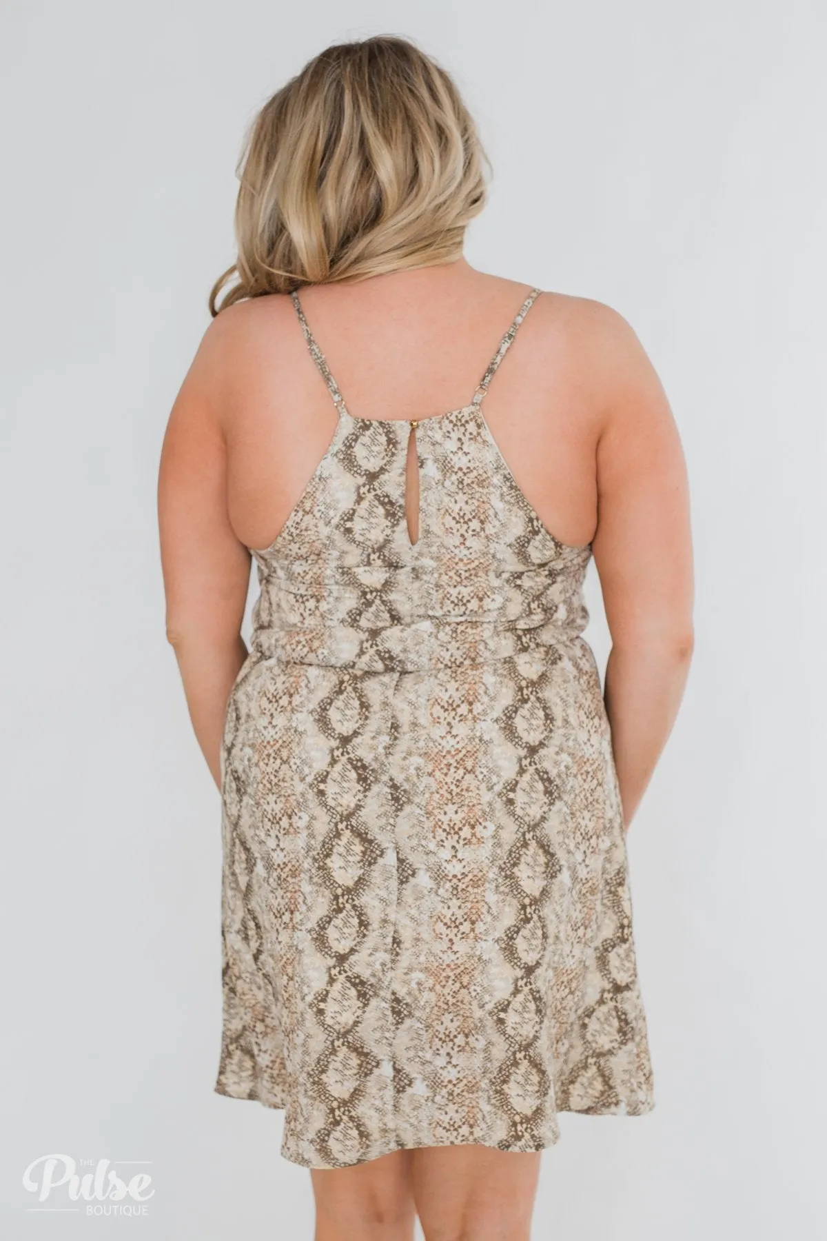 Going to be Bold Printed Dress- Beige