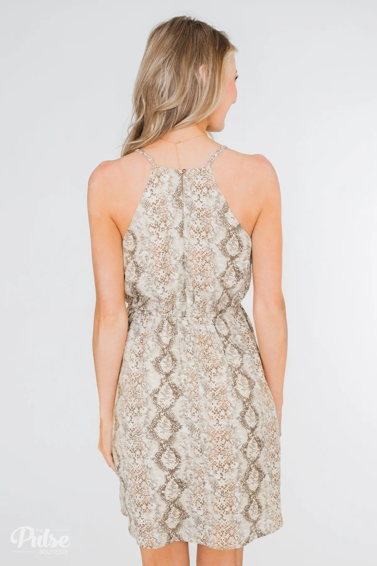 Going to be Bold Printed Dress- Beige