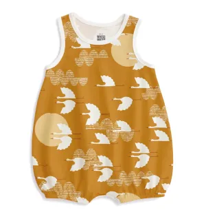 Gold Cranes Romper
