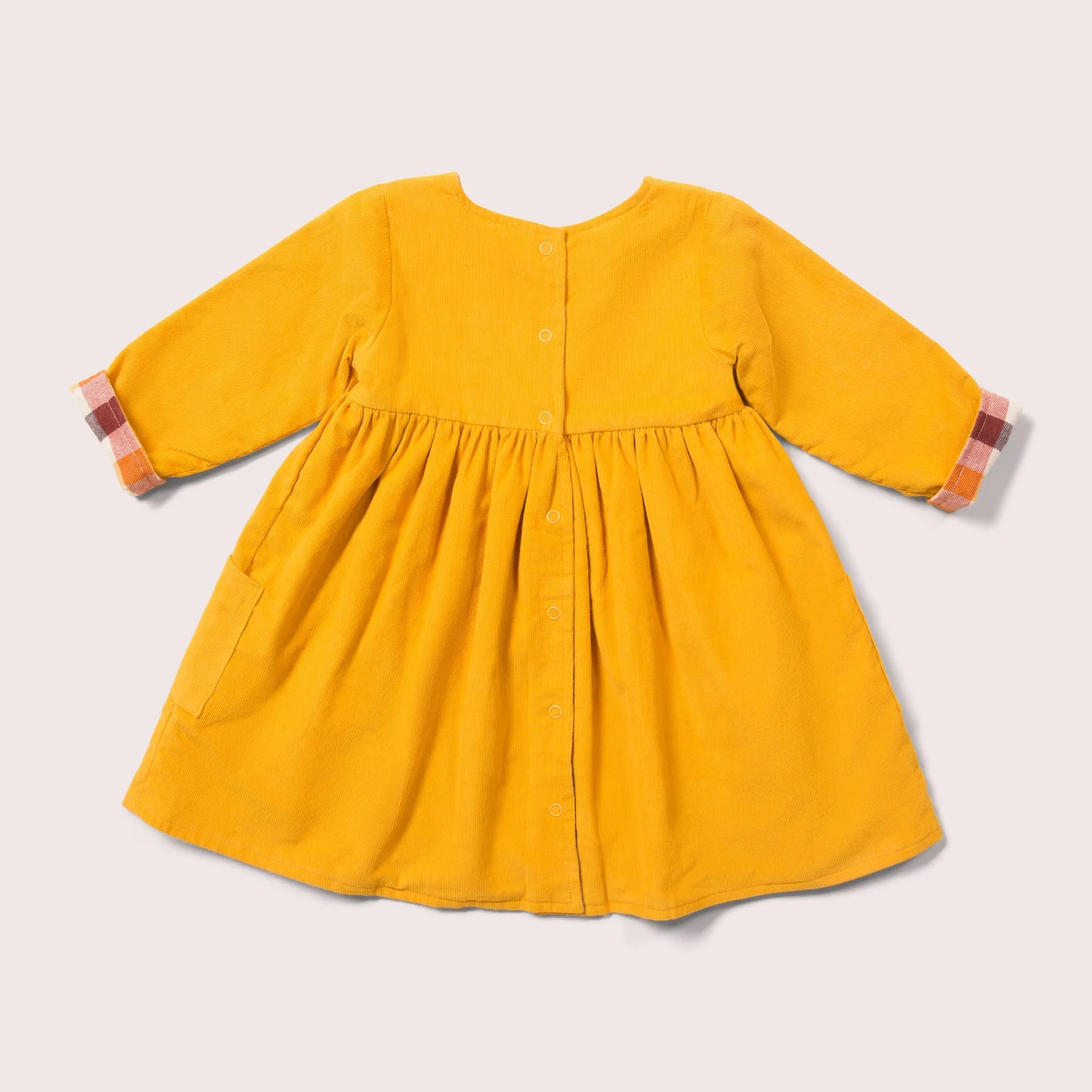 Gold Day After Day Reversible Corduroy Pocket Dress