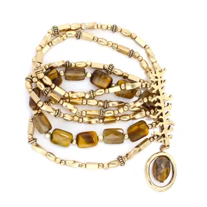 GOLD TIGER'S EYE STRETCH BRACELETS #157BR2201 (3F6)