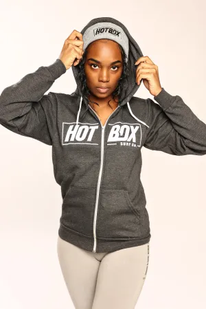 Gray Front Zip Hoodie with Yoga Pant and Beanie Hat Set
