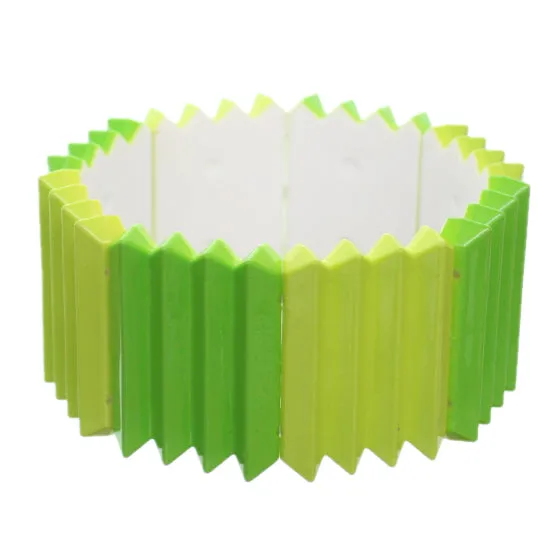 Green Two Tone Pleated Ruffle Stretch Bracelet