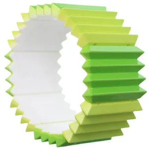 Green Two Tone Pleated Ruffle Stretch Bracelet