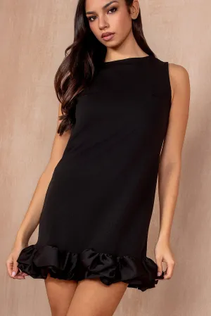 Gretal Black Ruffle Trim Dress