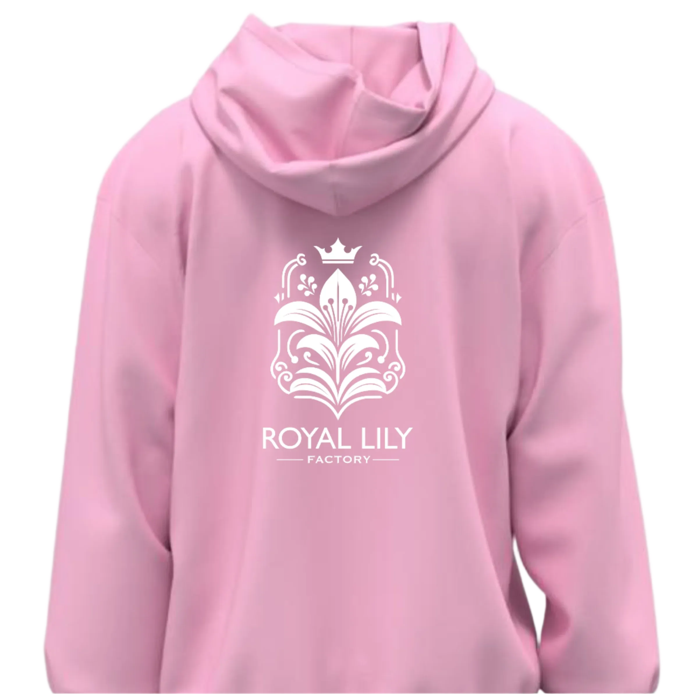 H001 Hoodies Classic (Pink) White Flower