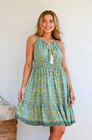 Heat Is On Green/Yellow Dress