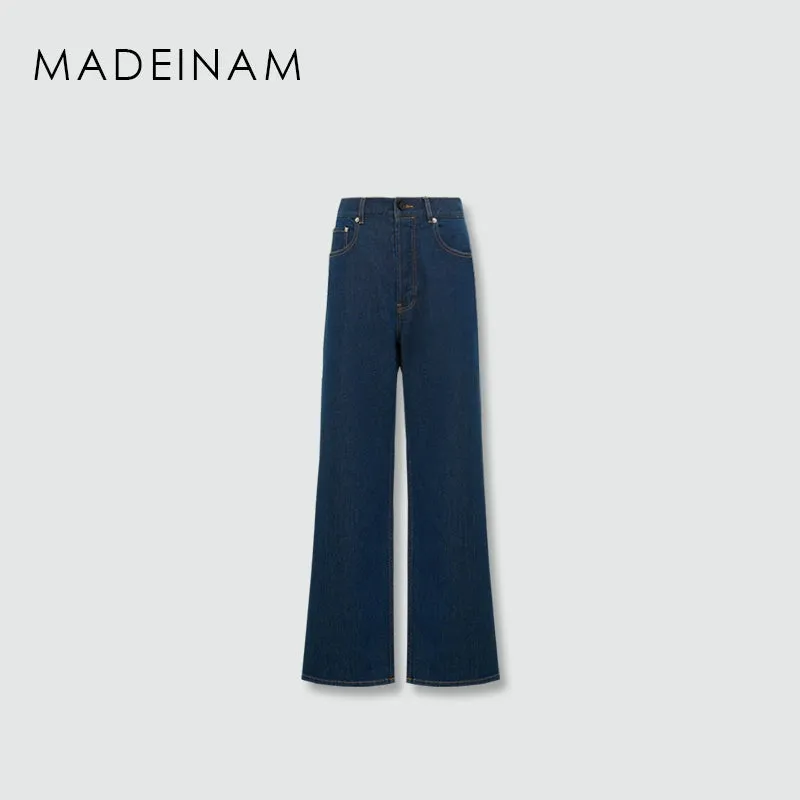 Hemp Triacetate Denim Vest & Wide-Leg Trousers Set