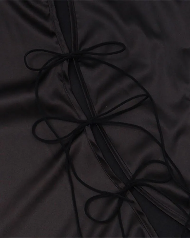 Hermetic Silk Tie Mini Dress