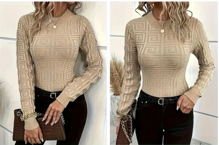 Holga – elegant knitted top with pattern