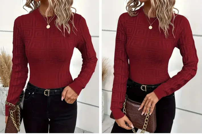 Holga – elegant knitted top with pattern