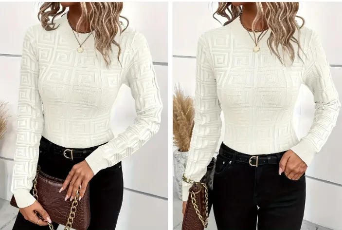 Holga – elegant knitted top with pattern