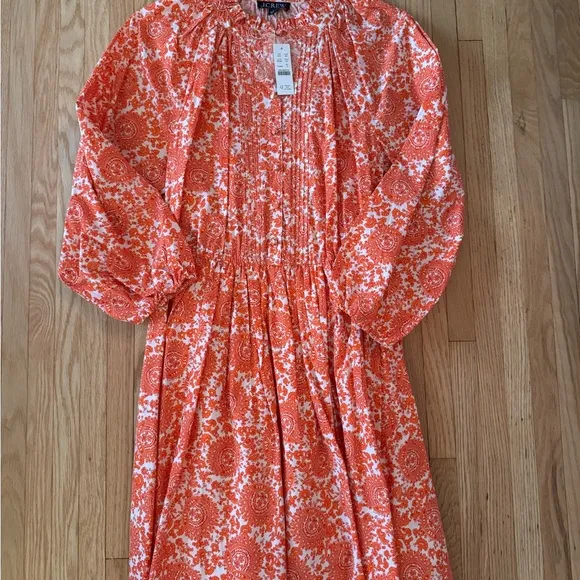 J. Crew Ruffle-Collar Mini Dress in Cotton Poplin Floral Bouquet