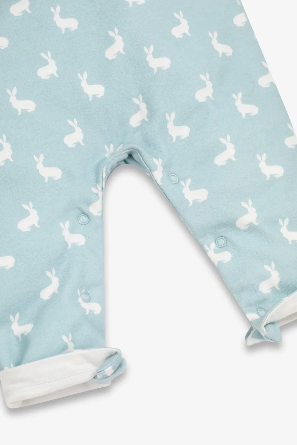 Jersey Dungaree, sky blue hare print