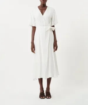 Julietta Wrap Tie Front Dress with Ruched Sleeves (Assorted Colors)