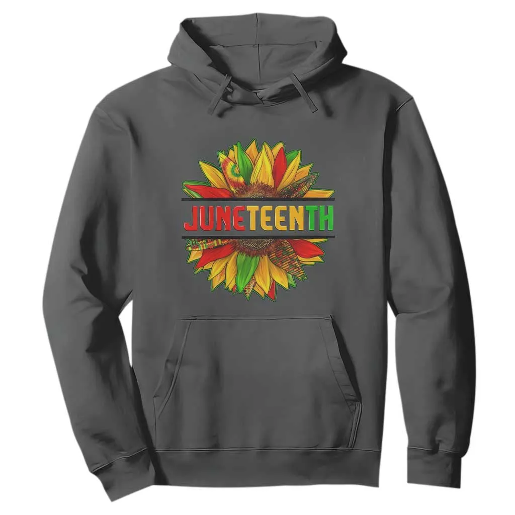 Juneteenth Hoodie Sunflower with Fist Black History TS01
