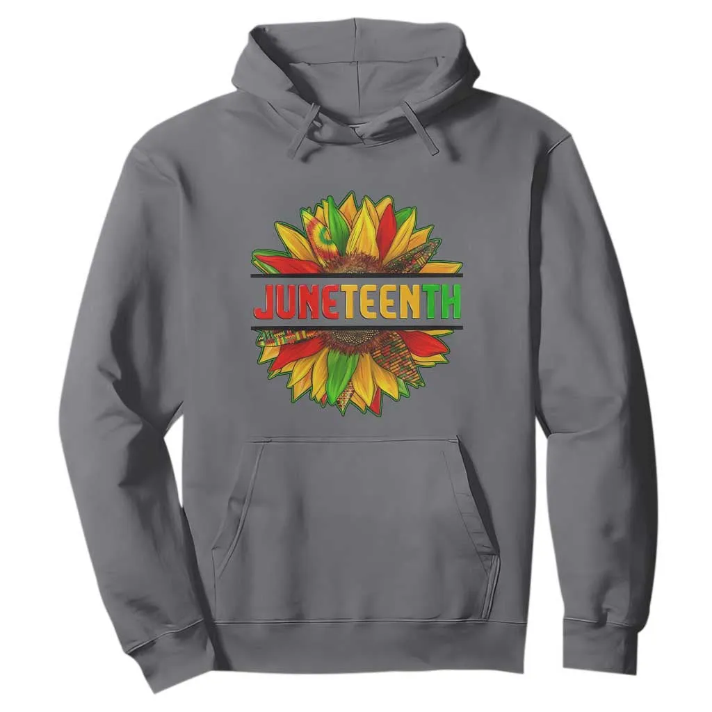 Juneteenth Hoodie Sunflower with Fist Black History TS01