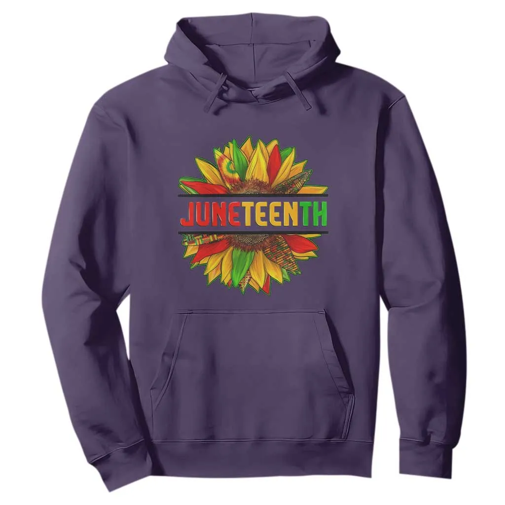 Juneteenth Hoodie Sunflower with Fist Black History TS01