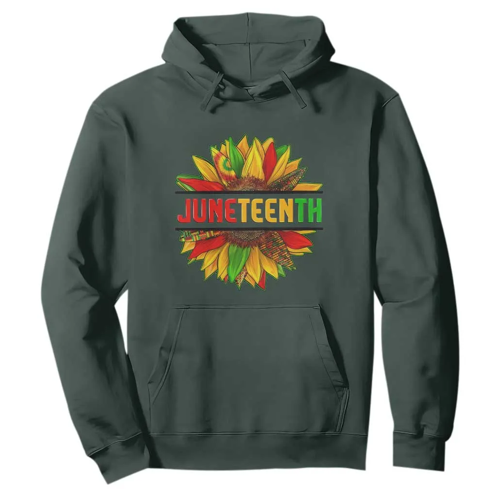 Juneteenth Hoodie Sunflower with Fist Black History TS01