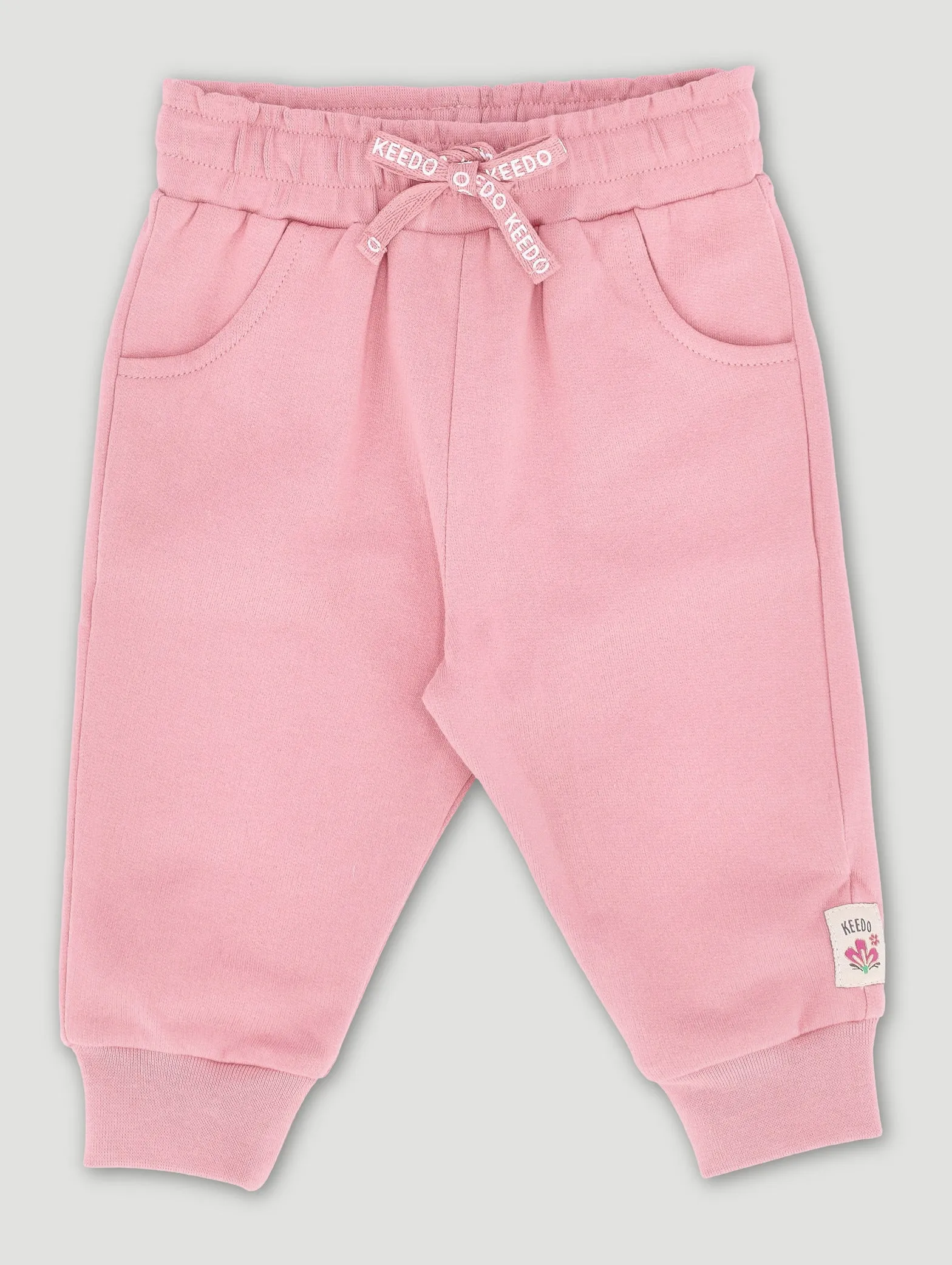 Keedo Baby Girls Fleece Logo Jogger