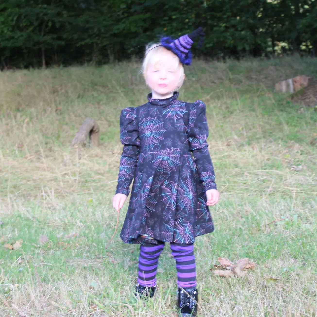 Kids Special Event Mock Neck Ruched Sleeve Dress