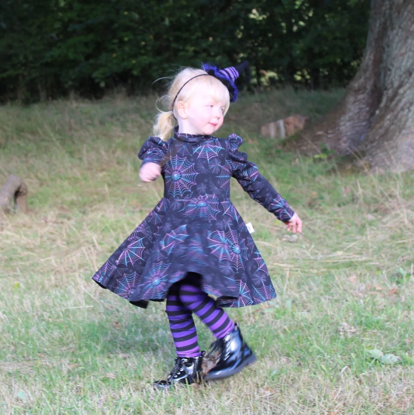Kids Special Event Mock Neck Ruched Sleeve Dress